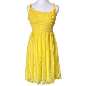 Banana Republic Grecian Goddess Yellow Silk Mini Short Dress